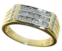 10kt Gold Men's 3/4 ct Diamond Ring