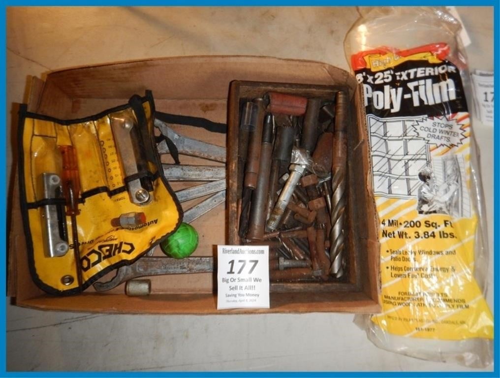 ASSORTED TOOLS AND POLY-FILM