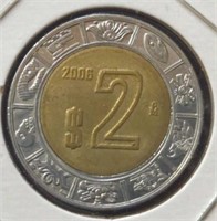 $2 Bi-metal Mexican coin