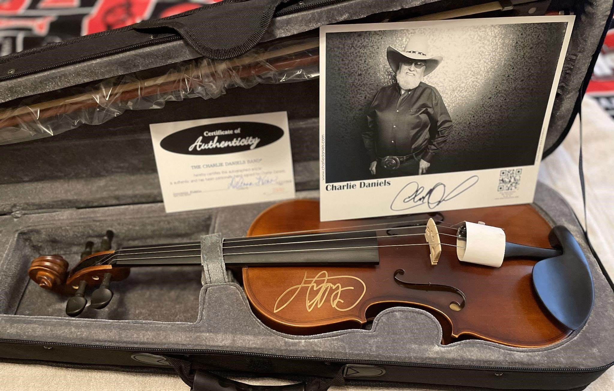 Charlie Daniels autographed fiddle