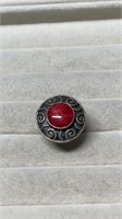 Sterling Silver Size 5.75 Red Stone Ring