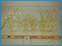 17 YELLOW CRYSTAL GLASSES
