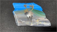 Hand Painted Signed By Artist On Slate Rock 7" Wid