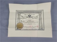 1949 Scottish Rite Certificate California