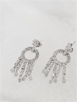 Stunning 10K White Gold & Diamond Earrings