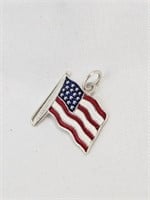 NEW! U.S Flag 925 Silver Charm or Pendant