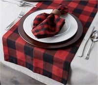 2PCK RED PLAID TABLE RUNNER (108X13IN)