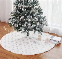 SNOWFLAKE TREE SKIRT 35.4IN SEALED AND CHRISTMAS