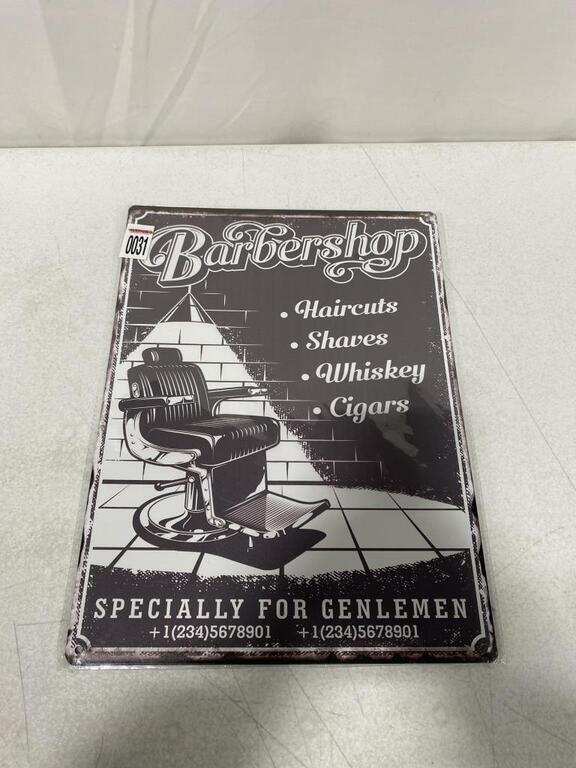 VINTAGE BARBERSHOP METAL SIGN, 15.75 X 11.75 IN.