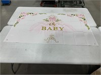 OH BABY PHOTOGRAPHY BACKDROP (PINK, GOLD AND