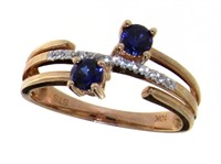 10kt Gold Mid Century Style Sapphire Ring