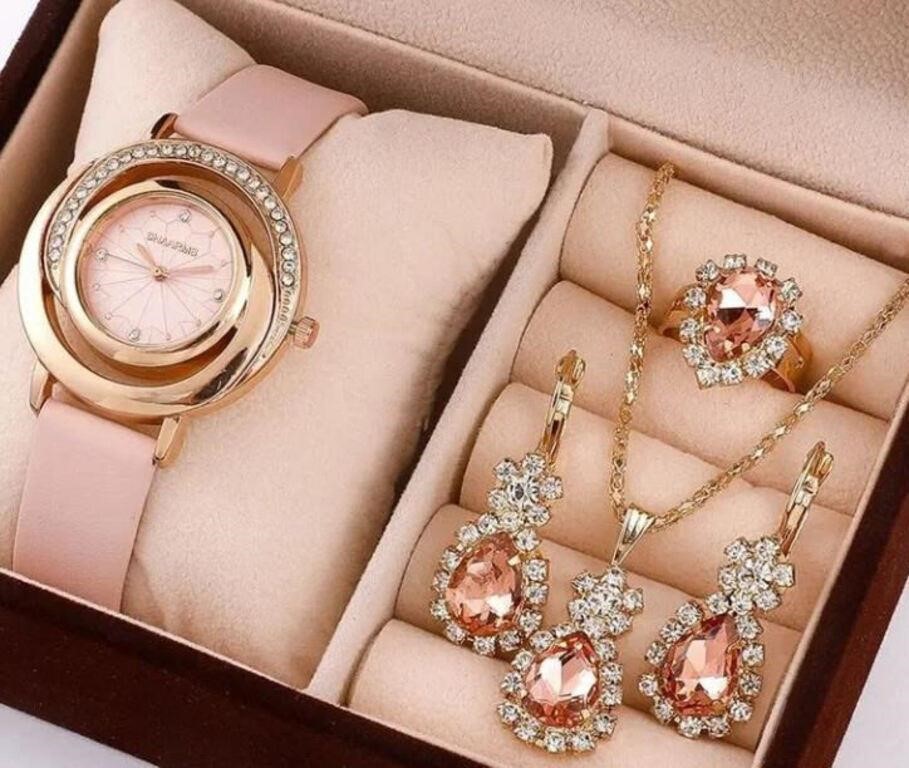 5 PC Set Luxury Watch & Jewelry set