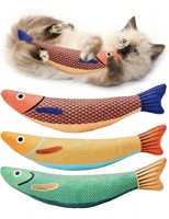 POTAROMA CAT TOYS SAURY CATNIP FISH, 3 PACK -