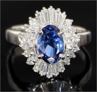 Platinum 1.82 ct GIA Sapphire & Diamond Ring