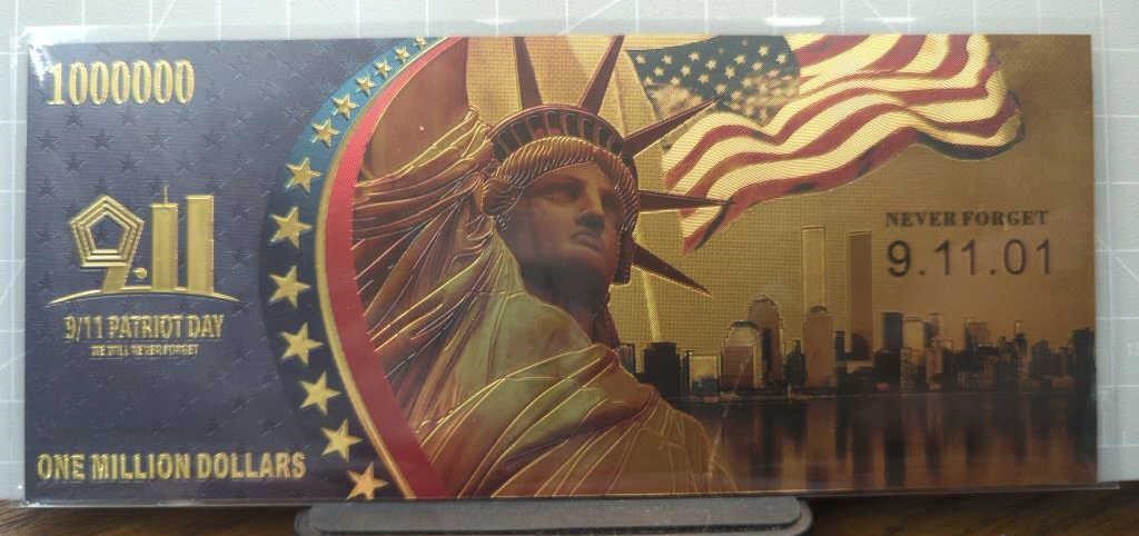 9/11 Patriot Day 24k gold-plated bank note