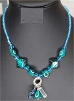16" safari Murano glass beaded necklace