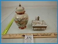 SATSUMA ORIENTAL PATTERN JAR AND CONTAINER