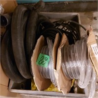 CRATE OF MISC HOSES AND DRAINAGE PIPE