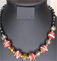 16" safari Murano glass beaded necklace