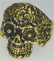 Gold tone skull ring size 11