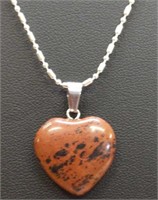 925 stamp 24 inch necklace with heart pendant