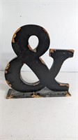 (1) Wooden Ampersand Sign w/ stand