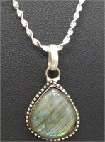925 stamped 26" necklace with pendant