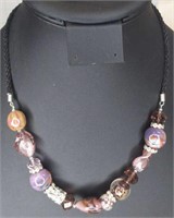 18" safari Murano glass beaded necklace