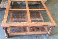 Square Glass Panel Coffee Table 38" x 38" x 16"H