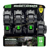 Rhino $64 Retail 4PK 1" x 10' Ratcheting Strap