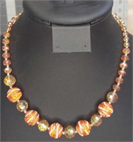 18" safari Murano glass beaded necklace