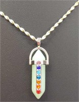 925 stamped 25" necklace with pendant