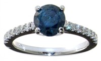 14kt Gold 1.51 ct Fancy Blue Diamond Ring