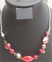 18' Safari Murano glass beaded necklace
