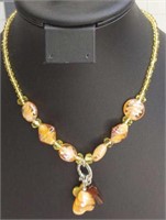 18" Safari Murano glass beaded necklace