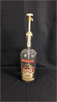 Vintage Smirnoff Vodka Empty Bottle w/ Pump