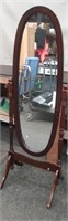 Oval Framed Mirror on Stand