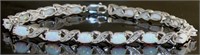 Quality White Opal & Diamond Infinity Bracelet