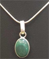 925 stamped 16"necklace with pendant