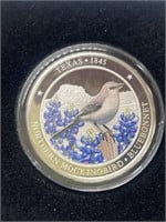 (1) Oz .999 Fine Silver Texas State Mockingbird