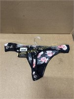 Maidenform Barely There Black Floral Thong size M