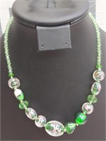 18" Safari Murano glass beaded necklace