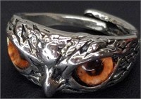 Owl ring adjustable size 8