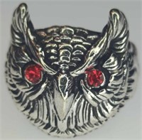 Gemstone eyeball owl ring size 9