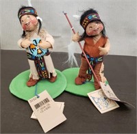 Pair of NWT Annalee 7" Indian Dolls.