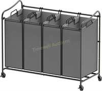 SimpleHouseware 4-Bag Duty Laundry Cart  Grey