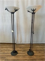 Pair Gargoyle Torchiere Floor Lamps AS-IS