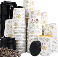 Foaincore Xmas Snowflake Cups 12oz  100 Sets