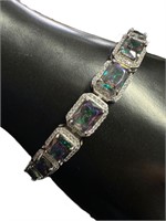Emerald Cut 22.50 ct Mystic Topaz Bracelet