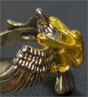 Person writing eagle ring size 10
